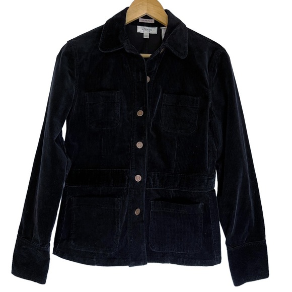 Jones NY Sport Stretch Black Corduroy Jacket Size Small - Picture 3 of 11
